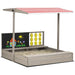 Wooden Sandpit Sandbox with Canopy, Black Board, Game and Seats - Little and Giant Explorers Outsunny