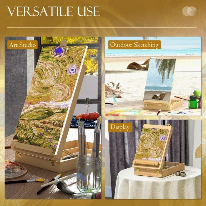 Wooden Table Easel Box (27 x 41.5 x 42.5-74.5cm) - Little and Giant Explorers Vinsetto