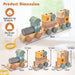 Wooden Toy Train Set with Stacking Wooden Blocks - Little and Giant Explorers Costway