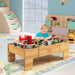 Wooden Train Table with 100-Piece Set | 2-in-1 Activity Table COSTWAY - Little and Giant Explorers Costway