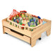 Wooden Train Track Set Table | 100-Piece Adventure Building Experience - Little and Giant Explorers Costway