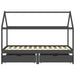 Kids Bed Frame with Drawers in Dark Grey and Solid Pine Wood (90 x 200cm) - Little and Giant Explorers vidaXL