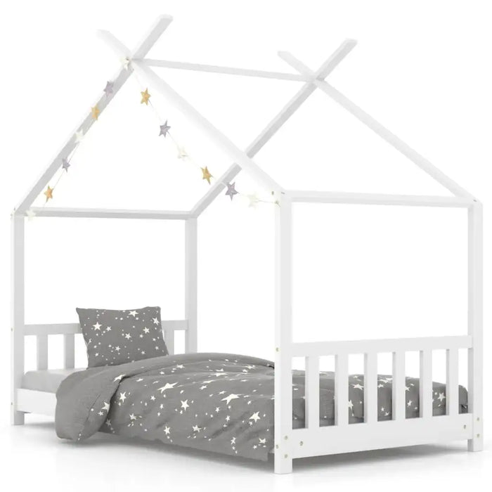 Kids Bed Frame in White and Solid Pine Wood (70 x 140cm) - Little and Giant Explorers vidaXL