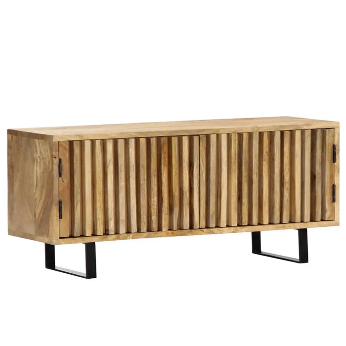 Wooden TV Cabinet – Solid Mango Wood | Media Unit with Two Doors VIDAXL