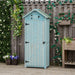 Wooden Garden Shed with 3 Shelves in Blue - Little and Giant Explorers Outsunny