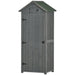 Wooden Garden Shed with Lockable Door in Grey - Little and Giant Explorers Outsunny