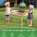 Wooden Wall-Mounted/Tabletop Mud Kitchen | Fir Wood Play Kitchen - Sink and Utensils COSTWAY - Little and Giant Explorers Costway