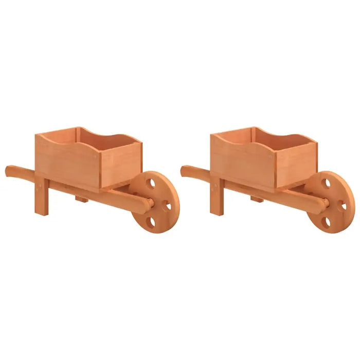 Wheelbarrow Planters 2 pcs 47x15x19 cm Solid Wood Fir - Little and Giant Explorers vidaXL