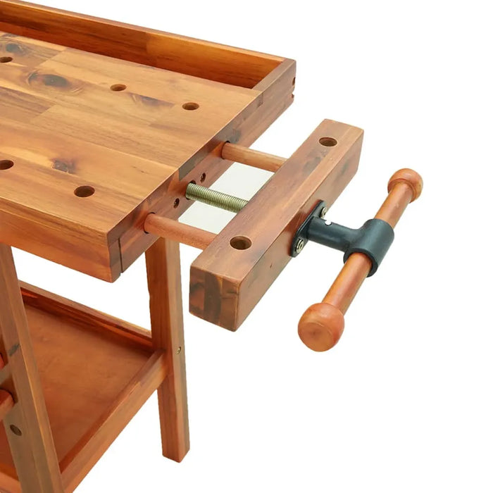 Workbench with Drawers and Vices in Solid Wood Acacia (192 x 62 x 83cm) - Little and Giant Explorers vidaXL