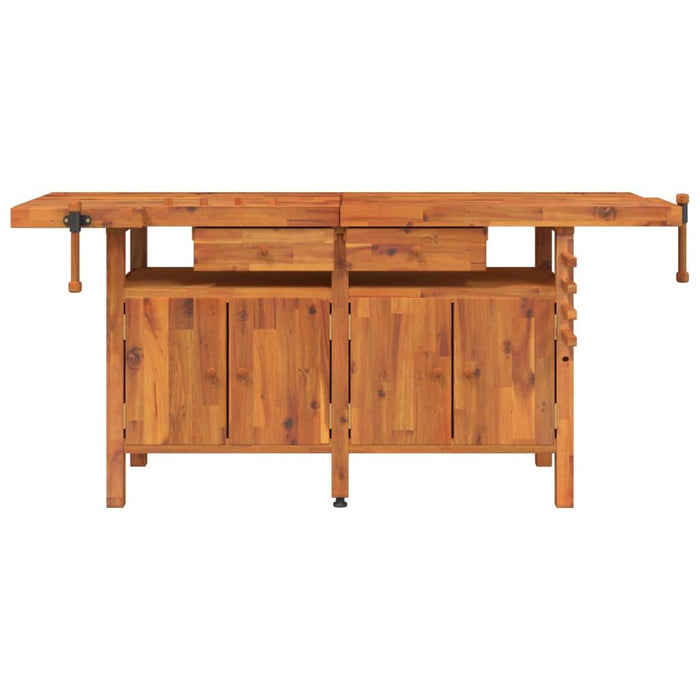 Workbench with Drawers and Vices in Solid Wood Acacia - Little and Giant Explorers vidaXL