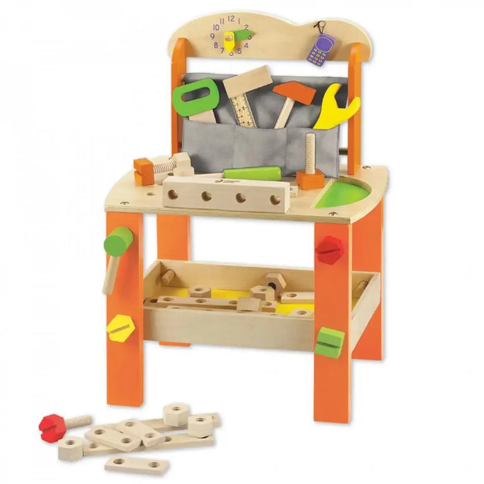 World Tool Bench - Complete Kids Carpentry Set | Roleplay Learning for Ages 3+ CLASSIC WORLD - Little and Giant Explorers Classic World