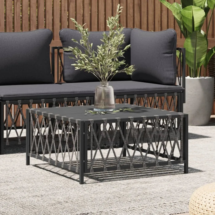 Woven Fabric Garden Table in Anthracite (70 x 70 x 34cm) - Little and Giant Explorers vidaXL