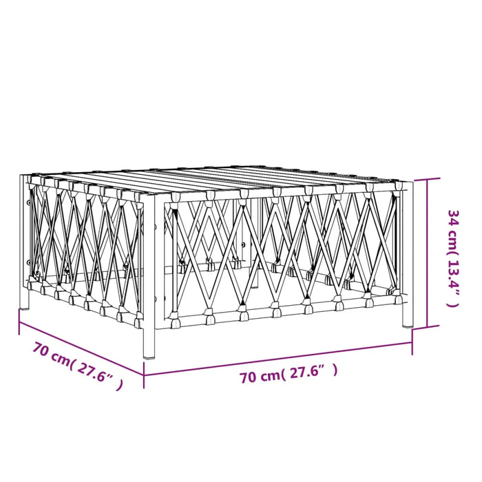 Woven Fabric Garden Table in Anthracite (70 x 70 x 34cm) - Little and Giant Explorers vidaXL