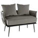 Woven Loveseat Sofa – Grey Dutch Velvet | Woven Back and Armrests - Metal Legs COSTWAY - Little and Giant Explorers