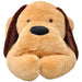 Plush dog toy with brown ears on a white background