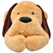 Plush dog toy with brown ears on a white background