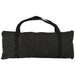 Black rectangular carrying bag with handles, suitable for portable sports equipment storage.