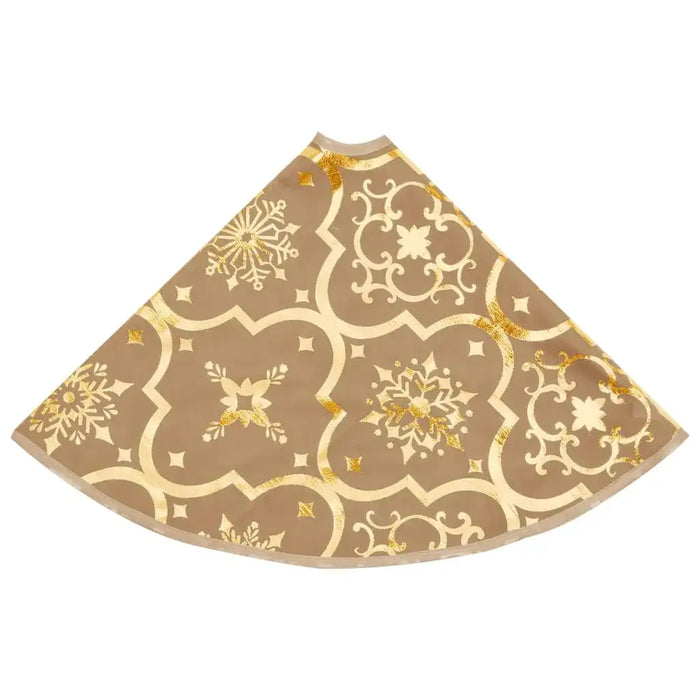 Luxury Christmas Tree Skirt with Sock in Yellow 90cm - Little and Giant Explorers vidaXL