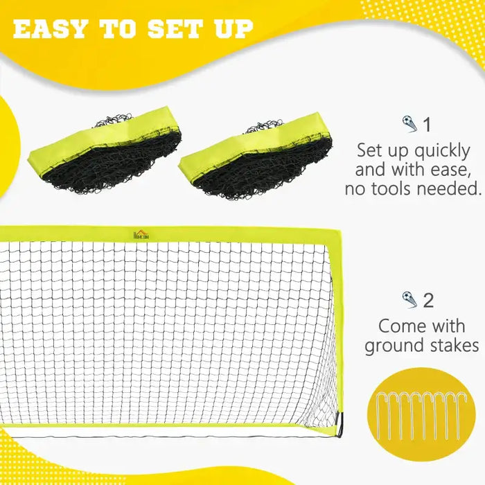 Yellow Football Goal Set of 2 – 183x90cm Steel Frame | Portable with Carry Bag HOMCOM - Little and Giant Explorers HOMCOM