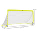 Yellow Football Goal Set of 2 – 183x90cm Steel Frame | Portable with Carry Bag HOMCOM - Little and Giant Explorers HOMCOM