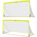 Yellow Football Goal Set of 2 – 183x90cm Steel Frame | Portable with Carry Bag HOMCOM - Little and Giant Explorers HOMCOM