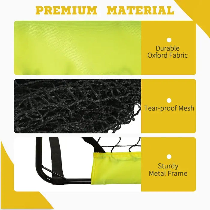 Yellow Football Goal Set of 2 – 183x90cm Steel Frame | Portable with Carry Bag HOMCOM - Little and Giant Explorers HOMCOM