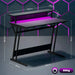 Z Shaped Gaming Desk with LED Lights and Power Outlets - Little and Giant Explorers HOMCOM