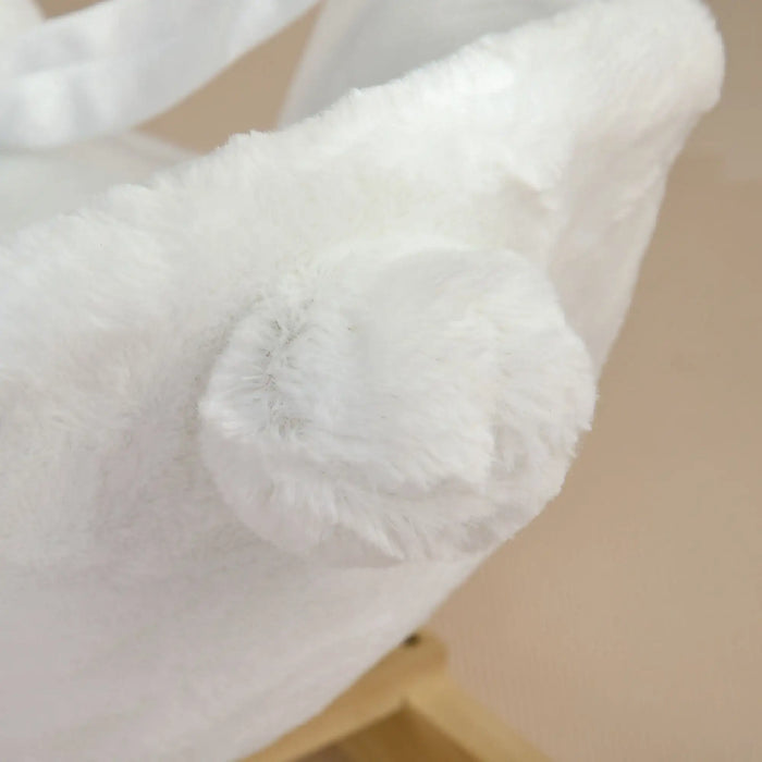 Close-up of white fluffy fabric on a beige background