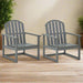 2 Grey Garden Sofa Chairs in Solid Acacia Wood - Little and Giant Explorers vidaXL