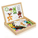 2-in-1 magnetic wooden puzzle board with animal magnets and doodle set