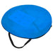 Round blue carrying bag with black handle for mini football goal set