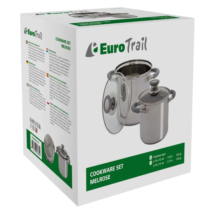 2 Piece Cookware Set 'Melrose' in Stainless Steel - Little and Giant Explorers Eurotrail