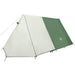 3-person A-frame camping tent in green and white with dual-layer waterproof design