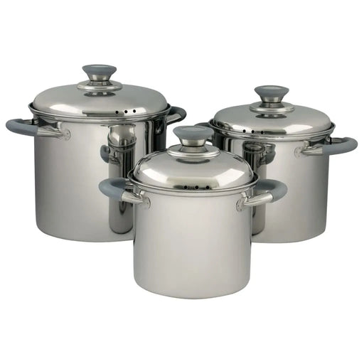 3 Piece Cookware Set 'Glasgow' in Stainless Steel - Little and Giant Explorers Eurotrail