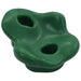 Green plastic kids climbing rock hold with textured surface and two mounting holes.