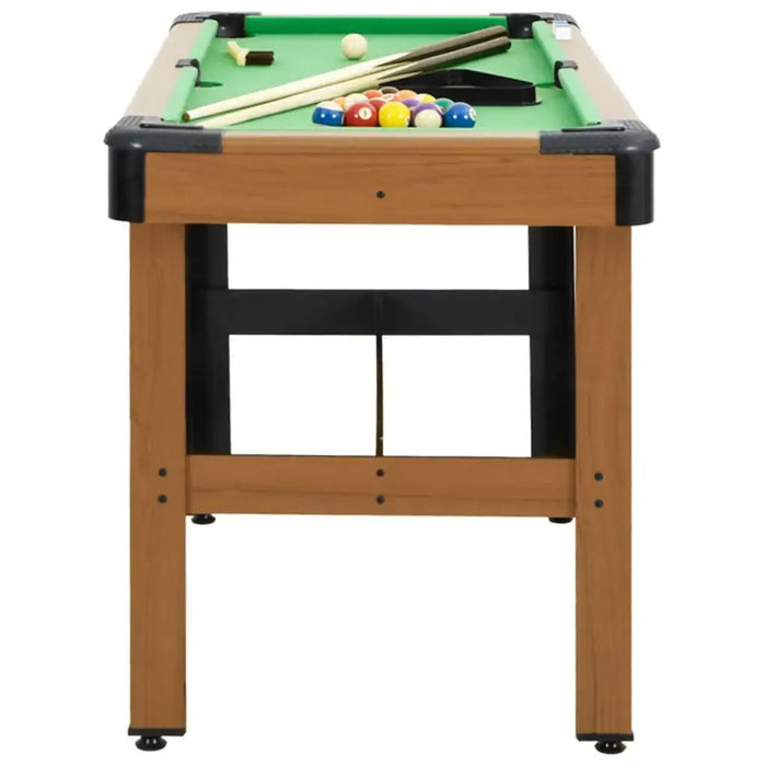 4ft portable billiard table with cues, rack, and balls, wood frame, green felt top