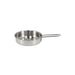 Stainless steel play frying pan with handle on white background