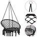 Anthracite 80cm hammock swing chair with adjustable ropes and tassel design