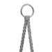 Close-up of grey adjustable rope with metal ring for hammock swing chair