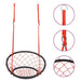 Red and black 90cm web swing chair with adjustable ropes and metal rings, product details