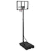 Adjustable basketball stand with black polycarbonate backboard and triangular base