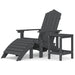 Anthracite Garden Adirondack Chair with Footstool & Table - Little and Giant Explorers vidaXL