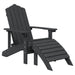 Anthracite Garden Adirondack Chair with Footstool & Table - Little and Giant Explorers vidaXL