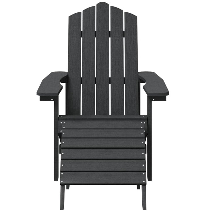 Anthracite Garden Adirondack Chair with Footstool & Table - Little and Giant Explorers vidaXL