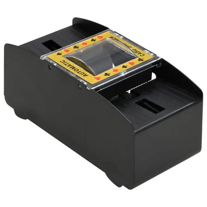 Black automatic battery-powered card shuffler for poker and standard card games