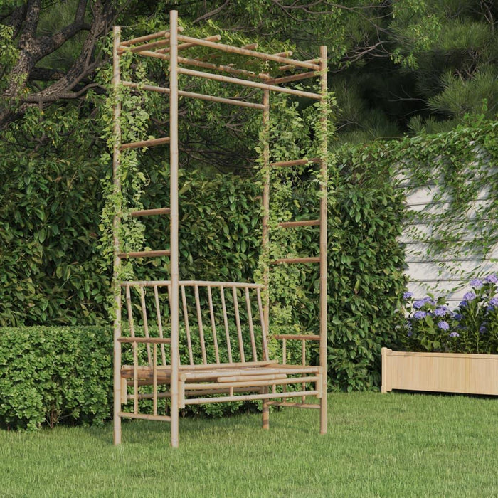 Bamboo Garden Bench with Pergola - Little and Giant Explorers vidaXL