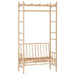 Bamboo garden bench with pergola and trellis for climbing plants, weather-resistant design