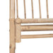 Close-up of weather-resistant bamboo bench frame with vertical and horizontal slats