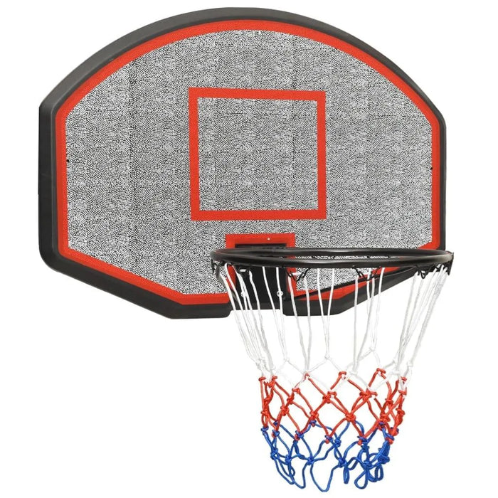 Wall-mounted 71cm basketball backboard set with steel rim and red, white, blue net