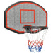 Wall-mounted 71cm basketball backboard set with steel rim and red, white, blue net